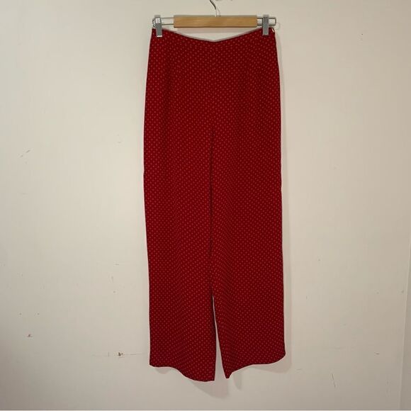 Talbots 2 Pcs Silk Pant & Tank Set Size 10P Red and Gold - Picture 5 of 10